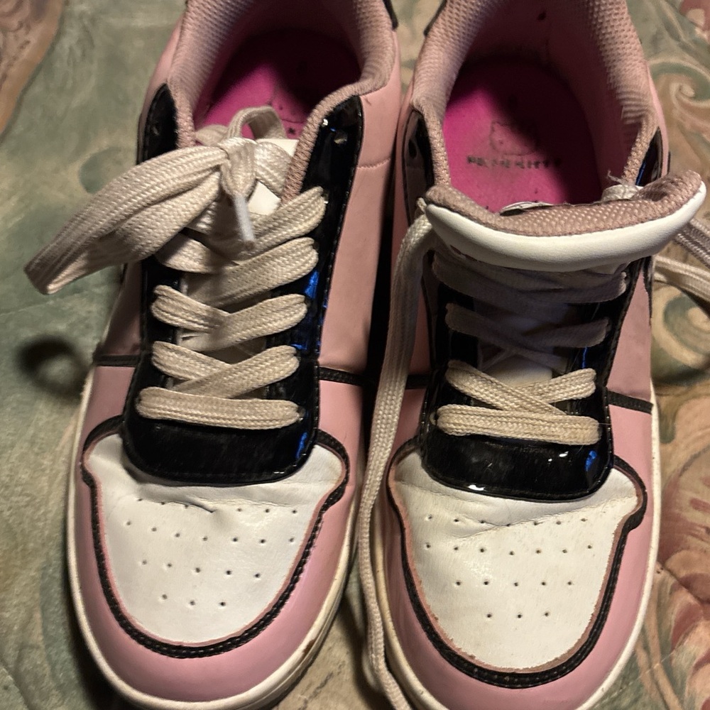 Stylish Pink and Black Kids Sneakers